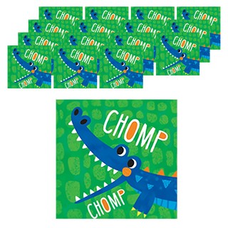SUPER PARTY 派對城 鱷魚生日派對 CHOMP CHOMP 餐巾 紙巾, Happy的鱷魚, 1組, 16張