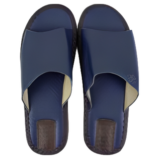 喜番屋 真皮頭層牛皮編織紋防滑室內拖鞋, 28cm, 藏青色, 1雙