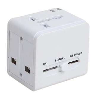 DTAudio 1500W萬國旅行充 帶USB-A/多國插座 寬電壓設計, 6cm, 白色, 1個