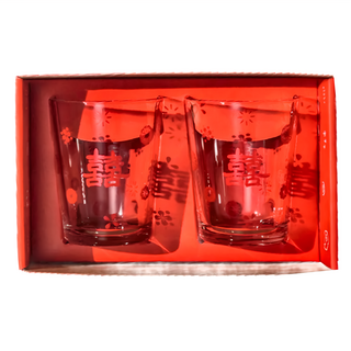 Mao's樂陶陶 囍囍玻璃杯組 166ml, 囍囍, 1組