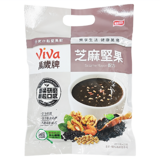 ViVa 萬歲牌 元氣什穀堅果飲 芝麻堅果口味 原果研磨 顆粒口感, 28g, 12包, 1袋