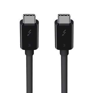 Belkin Thunderbolt3 雙Type-C 傳輸線 0.8M 40Gbps 100W, 黑色, 1條