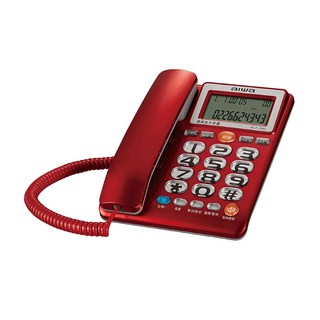aiwa 愛華 助聽有線電話 紅色 ALT-890 長輩適用, 大按鍵、來電顯示
