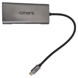 omars Type-C 7合1多功能鋁合金集線器 支援4K HDMI輸出 高速USB 3.0傳輸 SD/TF雙卡槽, 銀色, 1個