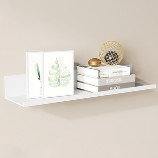 太空鋁牆上床頭置物架 50 x 11 x 5cm 白色 臥室收納, 1個