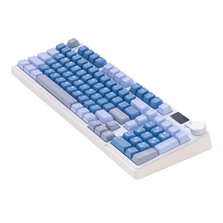irocks 艾芮克 RGB 熱插拔無線機械鍵盤 原廠保固, IRK85R, 極光藍, 靜音奶茶軸
