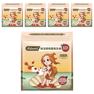 Mdmmd. 明洞國際 超涼感蔓越莓系列 新涼感抑菌衛生棉 添加蔓越莓精華 私密護理 41cm, 夜用加長型 41cm, 5片, 5包