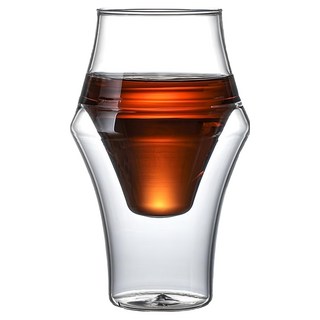 卡特屋 雙層咖啡聞香杯 大口徑300ml 高硼矽耐熱玻璃, 1個