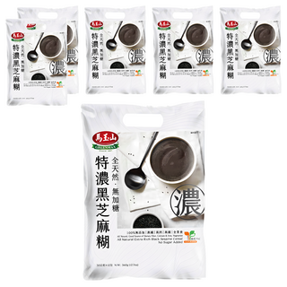 馬玉山 全天然無加糖特濃黑芝麻糊, 360g, 6袋