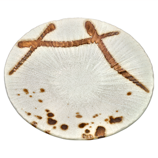 金流刻紋20皿, 白色 + 咖啡色, 1個