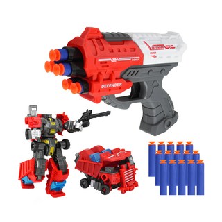 變形機器人 + 安全軟彈槍 + 軟彈 15顆 91834, 1組, 紅色