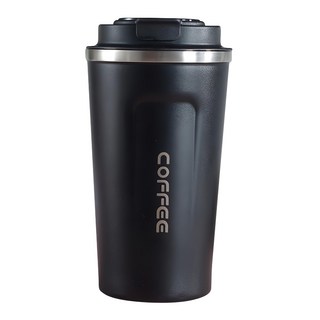 COFFEE 保溫咖啡杯 智能顯溫款 510ML 304不鏽鋼 雙層真空隔熱, 黑色, 1個