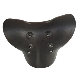 Mass 生活好物 頸椎按摩枕/富貴包頸枕/按摩助眠頸椎枕/天鵝頸矯正睡眠枕/頸椎牽引枕/磁療肩頸重力指壓按摩枕, C型磁療款 黑色, LFS3G100-BK