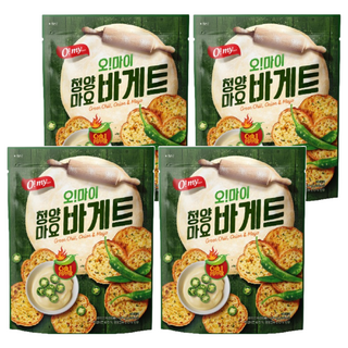 O my food 歐邁福 法式麵包餅乾 青陽辣椒美乃滋口味, 嗆辣順口酥脆好吃, 300g, 4包