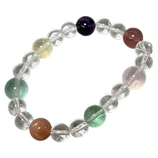 多寶水晶手串/手珠, 白水晶/黃水晶/紫水晶/太陽石/玉髓, 10mm, 隨機出貨