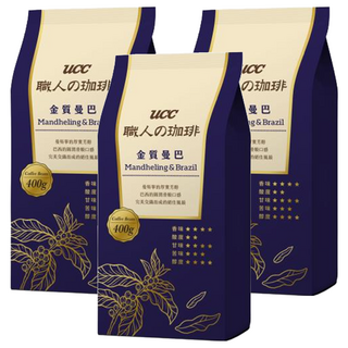 ucc 職人的珈琲 金質曼巴咖啡豆, 咖啡豆(無研磨), 400g, 3包