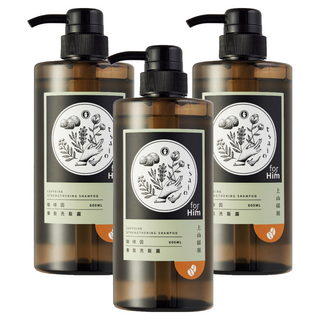 tsaio 上山採藥 咖啡因養髮洗髮露 強健髮根 活化頭皮 600ml, 3瓶