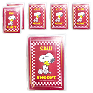PEANUTS 史努比 好心情 撲克牌, 6個, 紅色