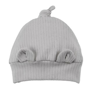 ku.ku duckbill 酷咕鴨 plus竹纖羅紋造型嬰兒帽, 竹纖親膚材質，可愛造型設計, 1入, 山系灰, 36-42cm