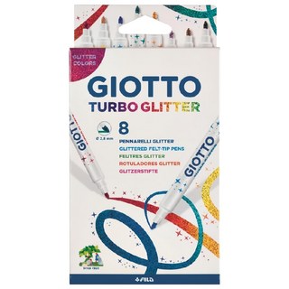 GIOTTO 閃亮彩繪筆套裝 8色 特殊水基閃光墨水, 1盒