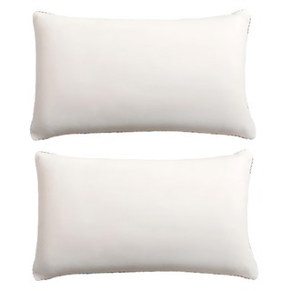 透氣專家 彈力網布水洗QQ枕頭 高澎軟纖維綿枕 台灣製 2入組, 單色, 42 x 73cm, 1組