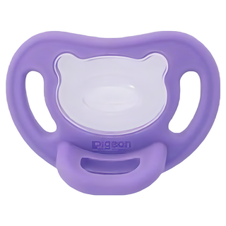 pigeon 貝親 Soft Buddy全矽膠安撫奶嘴 M, 3~6個月, 紫色, 1個