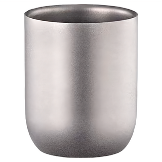 TEMPEST 純鈦雙層杯 純鈦99.7% 高純度 雙層保溫 圓潤杯口, 純鈦 銀色, 1個