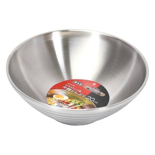 珍珠金屬 Hanjike系列 20cm雙層不鏽鋼冷麵拉麵碗 HC-303, 1個, Silver