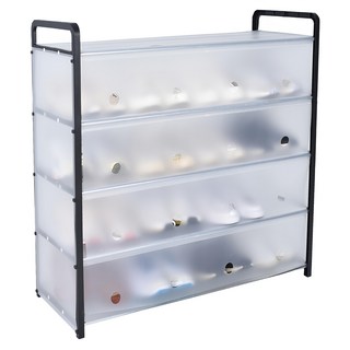 Craftsman In Storage 收納職人日式五層防塵鞋子收納架 (78 x 30 x 79cm), 1個, 黑色 + 霧面白