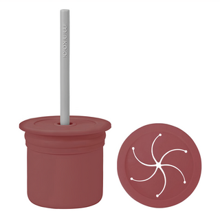 MiNiKOiOi 3ways 自主學習杯, 石榴紅, 1個, 180ml