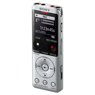 SONY 索尼 錄音機，全新自動語言和音樂錄製功能，OLED顯示器, ICD-UX570F, 銀色
