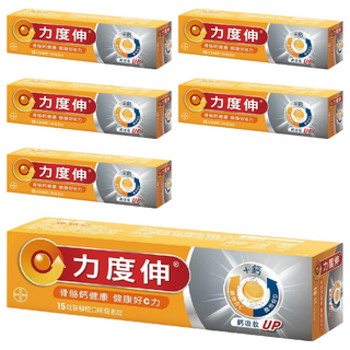 力度伸 維他命C + D + 鈣發泡錠 維持骨骼健康 15錠 柳橙口味, 97g, 6盒