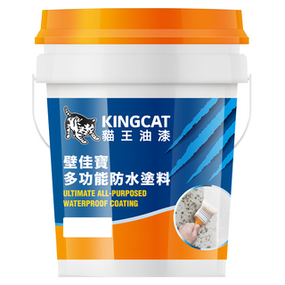 KINGCAT 貓王油漆 壁佳寶多功能防水塗料 K1-680 耐候性佳 防霉抗菌 適用於多種材質, 麥芽黃, 3.78L, 1桶