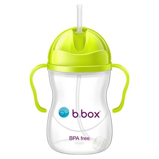 b.box 防漏學習水杯，6個月以上，獨特加重吸管, 240ml, 1個, 蘋果綠