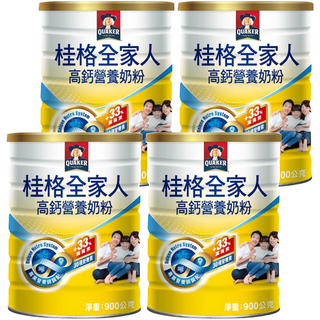QUAKER 桂格 全家人高鈣奶粉, 900g, 4罐