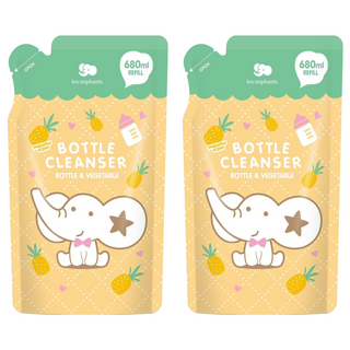 les enphants 麗嬰房 奶瓶蔬果酵素洗潔液 鳳梨香 補充包, 680ml, 2包