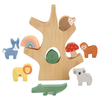費雪 木製可愛動物平衡樹 Set HXT87 三歲以上適用, 1組