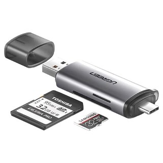 UGREEN 綠聯 SD+TF Type-C+USB 兩用讀卡機, CM184/CM185, 1個