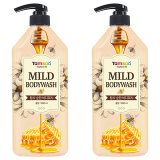Tamsaa 溫和沐浴露 蜂蜜&嬰兒爽身粉香 Set, 900ml, 2瓶