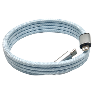 HONG JIN 宏晉 Type-C-Lightning 多彩磁吸充電線 30W, 1m, 天藍色, 1條