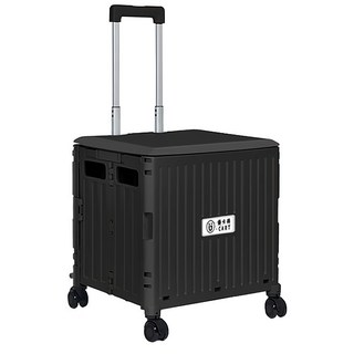 U-CART 優卡得 摺疊購物車, 多功能推拉兩用, 65L大容量, 魔幻黑, 1個