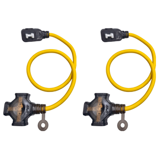 PowerWork 動力工廠 1對3座耐熱動力軟線, 0.6m, 黃色, 2條