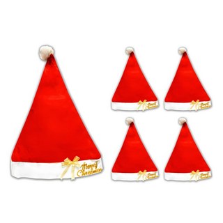 摩達客 耶誕派對耶誕帽 Set 5件組, 紅色 + 白色, 1組