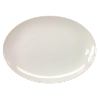 TATUNG 大同磁器 橢圓長皿 16吋 簡約純白 聚餐宴客適用, 1個, 白色