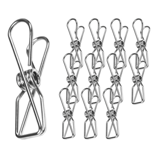 Green Bell 綠貝 304不鏽鋼曬衣夾 12入, 加厚設計, 一體成形, 乾濕兩用, 1組