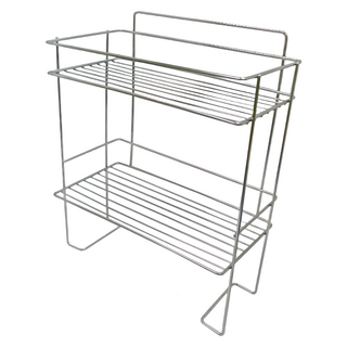 雙手萬能 304不鏽鋼馬桶上方收納雙層架 鏤空間隙 透氣通風 精緻圓滑不扎手 各式馬桶都適用, 銀色, 1個