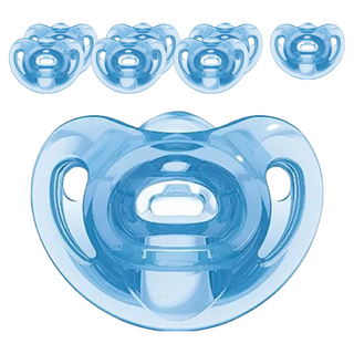 NUK SENSITIVE 超柔軟全矽膠安撫奶嘴 適合敏感新生兒, 6個月以上, 藍色, 8個
