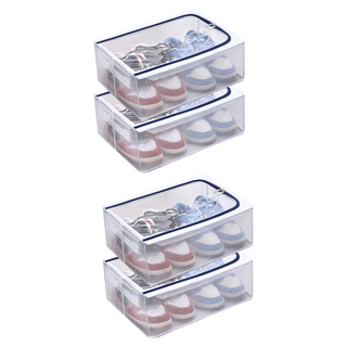 Mega 大容量折疊床下收納箱/鞋盒 (40cm)x2入, 透明, 1組