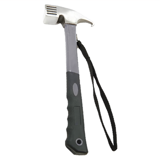 戶外野營/露營必備地釘錘 人體工學握柄 防滑包膠 附防脫落手帶, 灰色, 1個