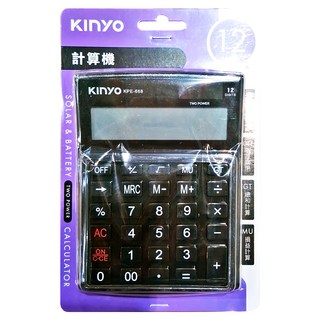 Kinyo 12位元計算機 KPE-668, 黑色, 1個